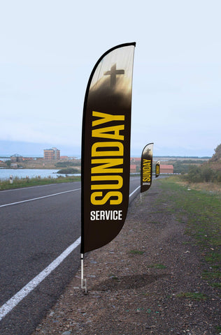 Sunday Service Feather Flag