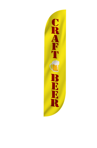 Craft Beer Feather Flag Yellow