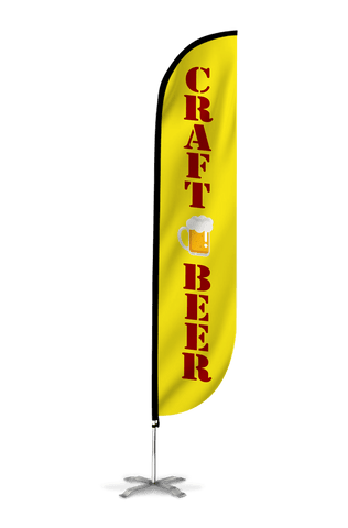 Craft Beer Feather Flag Yellow