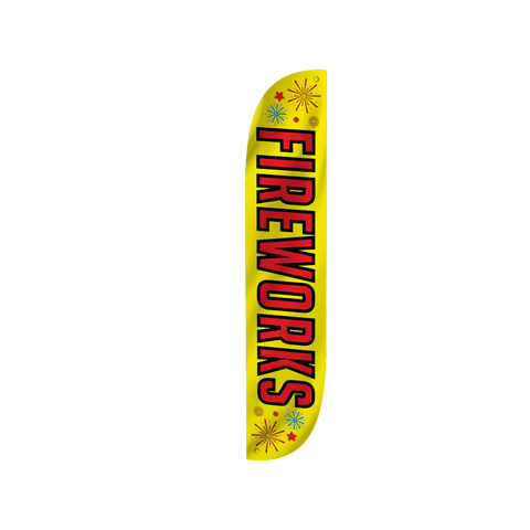 12ft Fireworks Feather Flag Yellow