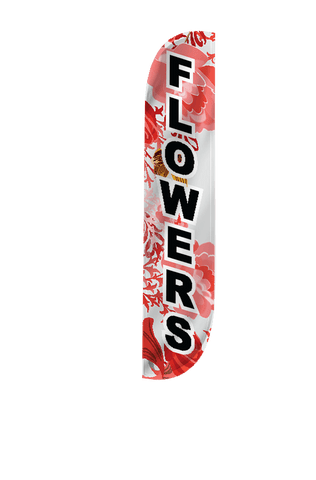 Flowers Feather Flag Pink