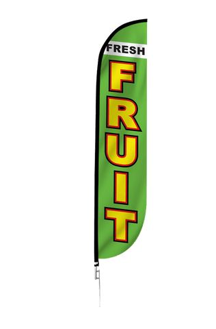 Fresh Fruit Feather Flag Green