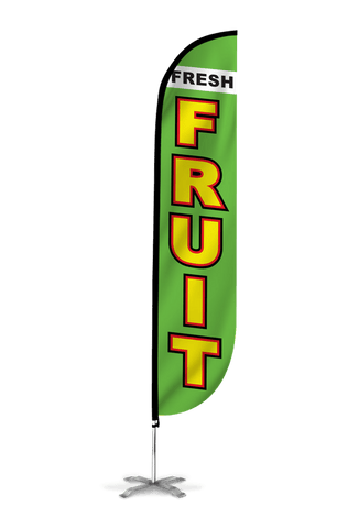 Fresh Fruit Feather Flag Green