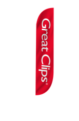 Great Clips Feather Flag Red