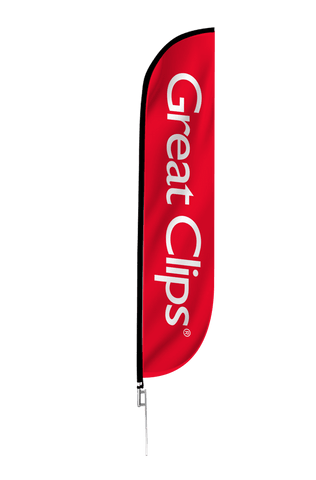 Great Clips Feather Flag Red