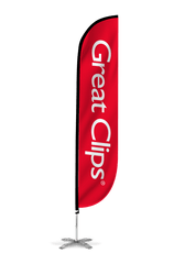 Great Clips Feather Flag Red