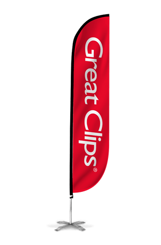 Great Clips Feather Flag Red