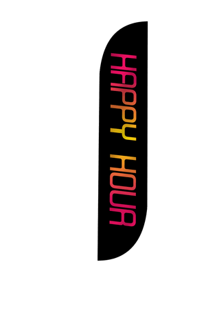 Happy Hour Feather Flag Black