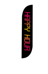 Happy Hour Feather Flag Black