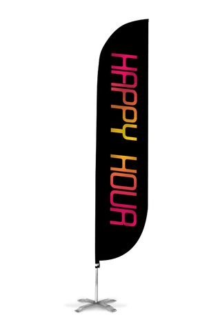 Happy Hour Feather Flag Black
