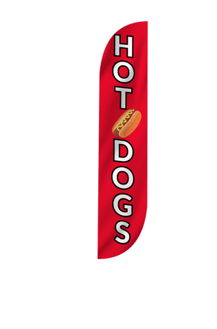 Hot Dogs Feather Flag