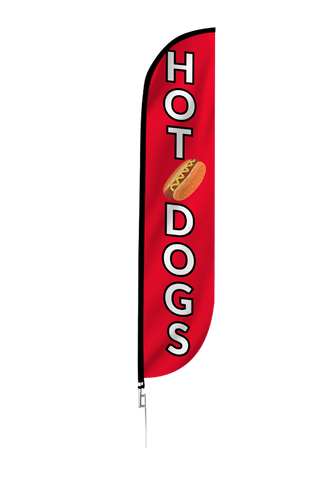Hot Dogs Feather Flag