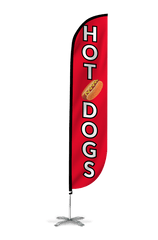 Hot Dogs Feather Flag