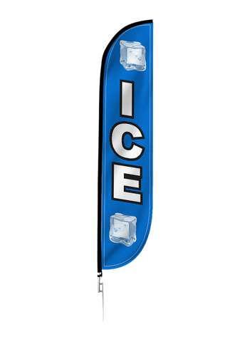Ice Feather Flag Blue