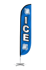 Ice Feather Flag Blue