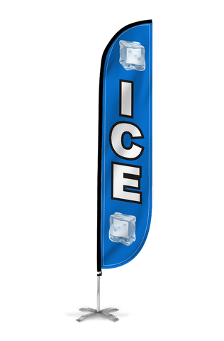 Ice Feather Flag Blue