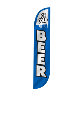 Ice Cold Beer Feather Flag