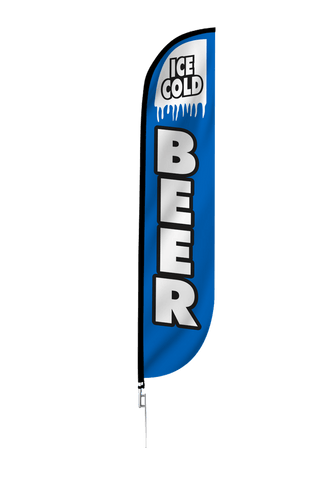 Ice Cold Beer Feather Flag