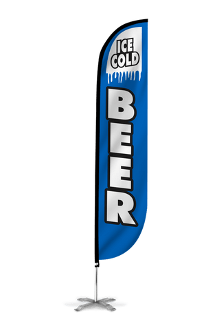 Ice Cold Beer Feather Flag