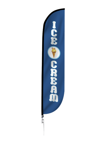 Ice Cream Feather Flag Blue