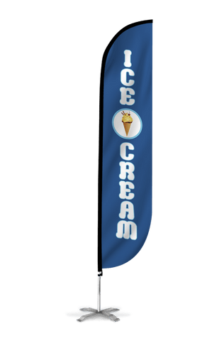 Ice Cream Feather Flag Blue