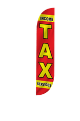 Income Tax Services Feather Flag in Red