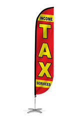 Income Tax Services Feather Flag in Red