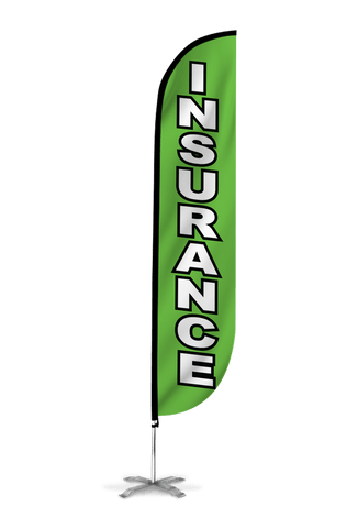 Insurance Feather Flag Green