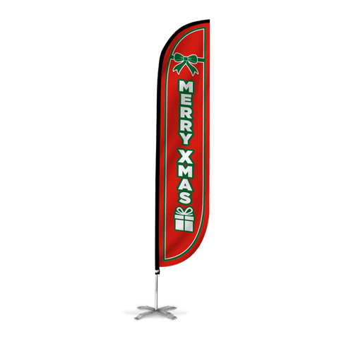 Merry Xmas Feather Flag