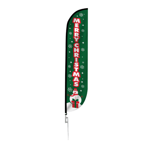 Merry Christmas Feather Flag
