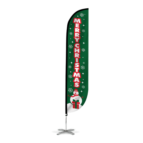 Merry Christmas Feather Flag