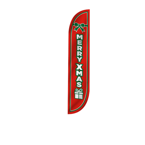 Merry Xmas Feather Flag