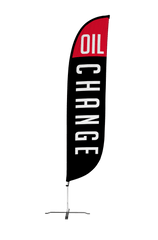 Oil Change Feather Flag - Black 12ft