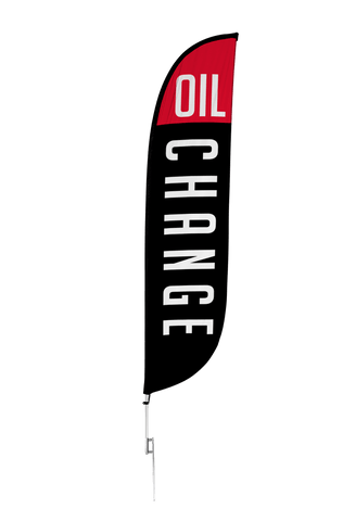 Oil Change Feather Flag - Black 12ft