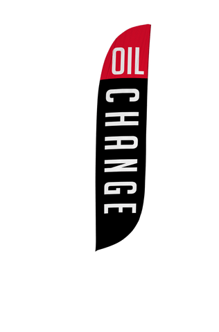 Oil Change Feather Flag - Black 12ft