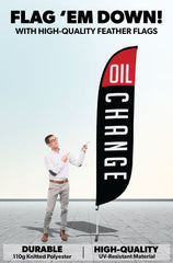 Oil Change Feather Flag - Black 12ft
