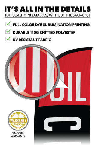 Oil Change Feather Flag - Black 12ft