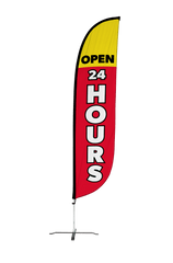 Open 24 Hours Feather Flag