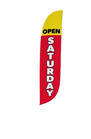 Open Saturday Feather Flag