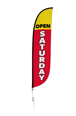 Open Saturday Feather Flag