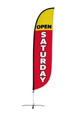 Open Saturday Feather Flag
