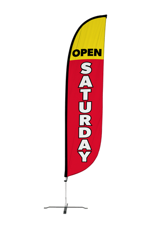 Open Saturday Feather Flag