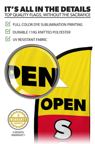 Open Saturday Feather Flag