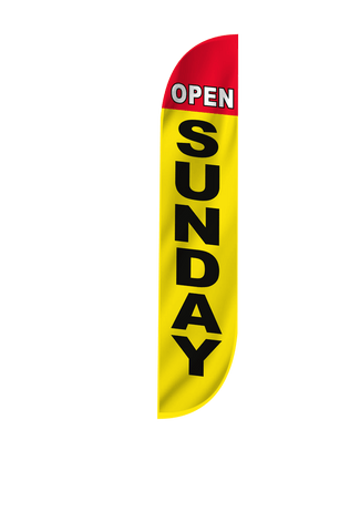 Open Sunday Feather Flag