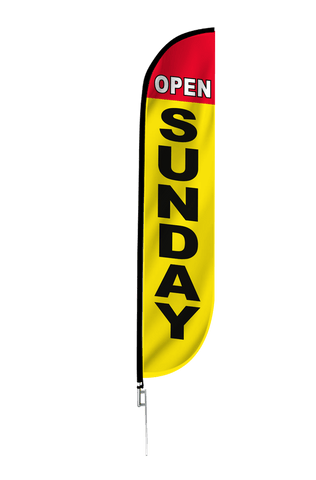 Open Sunday Feather Flag