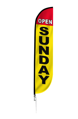 Open Sunday Feather Flag