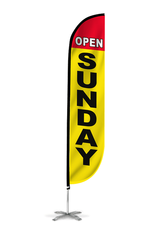 Open Sunday Feather Flag
