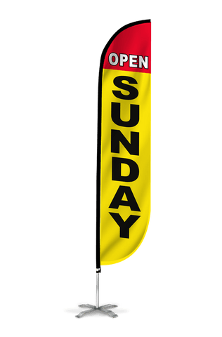 Open Sunday Feather Flag