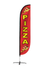 Image of Pizza Slices Feather Flag Red