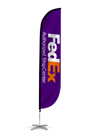 FedEx Authorized Ship Center Feather Flag Purple